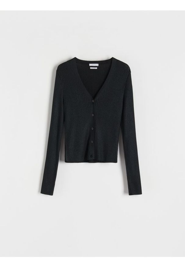 Reserved - Sweter z wiskozą - czarny. Kolor: czarny. Materiał: wiskoza