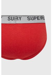 Superdry slipy (3-pack) męskie kolor bordowy. Kolor: czerwony. Materiał: bawełna #7