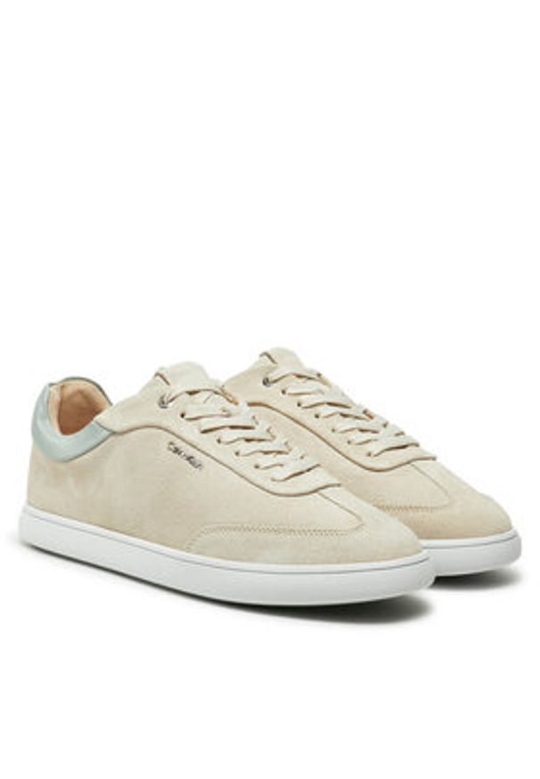 Calvin Klein Sneakersy Cupsole Lace Up - Sue HW0HW02436 Beżowy. Kolor: beżowy. Materiał: skóra, zamsz
