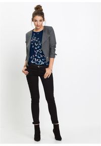 bonprix - T-shirt z nadrukiem motyli. Okazja: na co dzień. Kolor: niebieski. Wzór: nadruk. Styl: casual #3