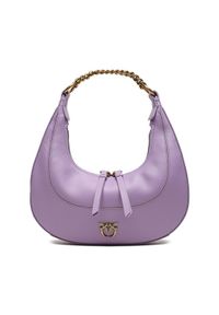 Pinko Torebka Brioche Hobo Mini AI 23-24 PLTT 101433 A0QO Fioletowy. Kolor: fioletowy. Materiał: skórzane