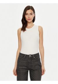 Calvin Klein Top K20K208054 Biały Slim Fit. Kolor: biały