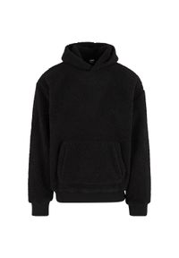 Urban Classics - Bluza Z Kapturem Męska Polar Pluszowy Oversized. Typ kołnierza: kaptur. Kolor: czarny. Materiał: polar