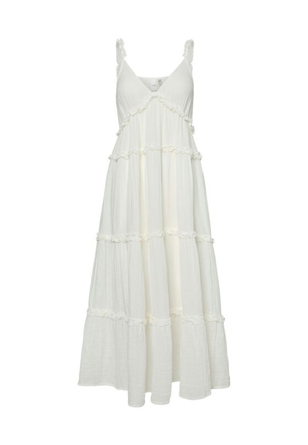 YAS Sukienka letnia Anina 26038014 Biały Regular Fit. Kolor: biały. Materiał: bawełna. Sezon: lato