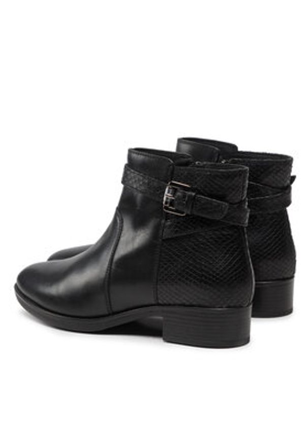 Geox Botki D Felicity E D26G1E 04341 C9999 Czarny. Kolor: czarny. Materiał: skóra