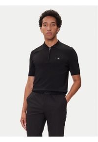 Hugo - HUGO Polo Sayfong-4 50542750 Czarny Regular Fit. Typ kołnierza: polo. Kolor: czarny. Materiał: wiskoza