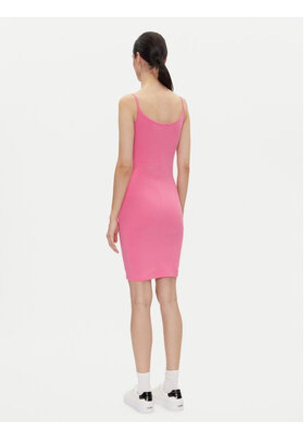 Hugo - HUGO Sukienka codzienna Narya 50538896 Różowy Slim Fit. Okazja: na co dzień. Kolor: różowy. Materiał: bawełna. Typ sukienki: proste. Styl: casual
