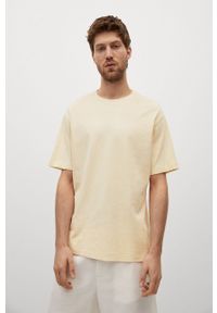 Mango Man - T-shirt CIRCO. Okazja: na co dzień. Kolor: żółty. Materiał: bawełna, dzianina. Styl: casual