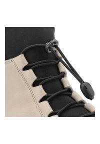 Beżowe Trzewiki Wasak Ocieplane Buty Barefoot Damskie. Okazja: na spacer, na co dzień. Kolor: beżowy. Materiał: skóra. Wzór: grochy. Styl: casual, elegancki #5