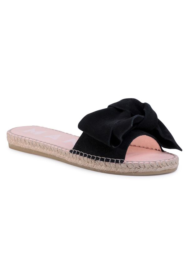 Espadryle Manebi Sandals With Bow K 1.0 J0 Black. Kolor: czarny. Materiał: skóra, zamsz