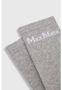 Max Mara Leisure skarpetki z domieszką kaszmiru kolor szary. Kolor: szary. Materiał: kaszmir #2