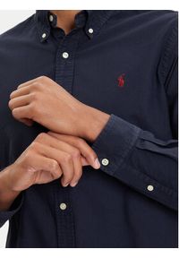 Polo Ralph Lauren Koszula Bsr 710772290 Granatowy Custom Fit. Typ kołnierza: polo. Kolor: niebieski. Materiał: bawełna #4