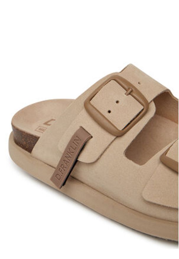 D.Franklin Klapki DFSH407001 Beżowy. Kolor: beżowy. Materiał: zamsz, skóra