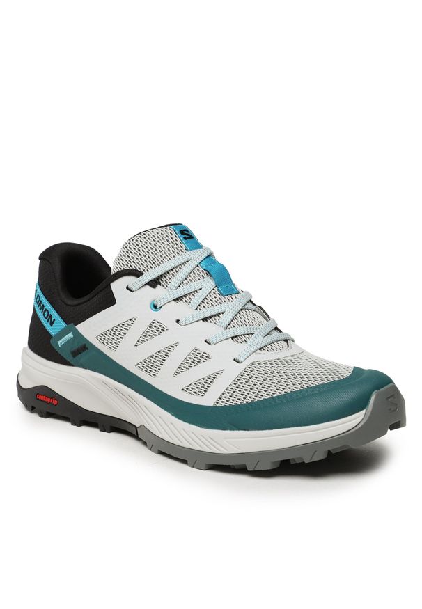 salomon - Trekkingi Salomon Outrise L47143200 Lunar Rock/Black/Algiers Blue. Kolor: szary. Sport: turystyka piesza