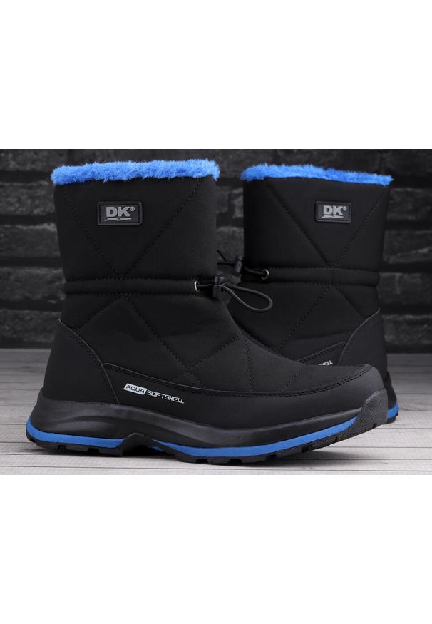 Buty damskie zimowe wodoodporne DK AKRA. Kolor: niebieski, czarny, wielokolorowy. Sezon: zima. Sport: turystyka piesza