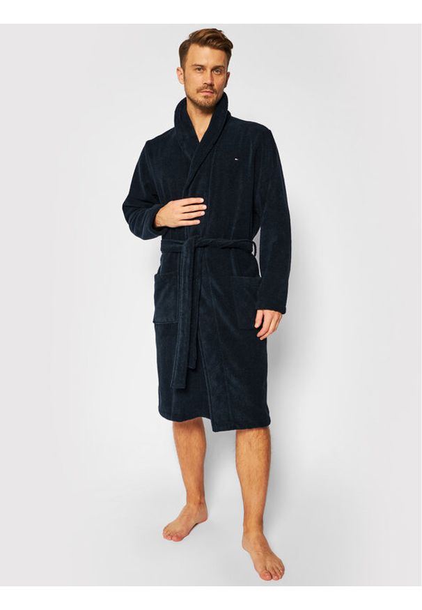 TOMMY HILFIGER - Tommy Hilfiger Szlafrok Icon Bathrobe 2S87905539 Granatowy. Kolor: niebieski. Materiał: bawełna