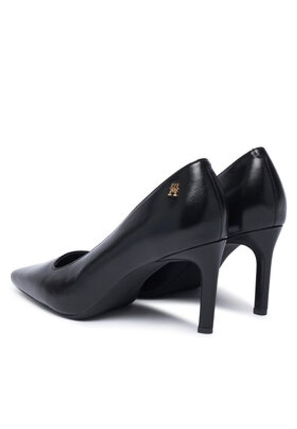 TOMMY HILFIGER - Tommy Hilfiger Szpilki Squared Toe High Heel Lth Pump FW0FW09510 Czarny. Kolor: czarny. Materiał: skóra. Obcas: na szpilce