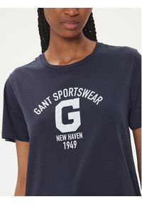 GANT - Gant T-Shirt Logo 4200849 Granatowy Regular Fit. Kolor: niebieski. Materiał: bawełna