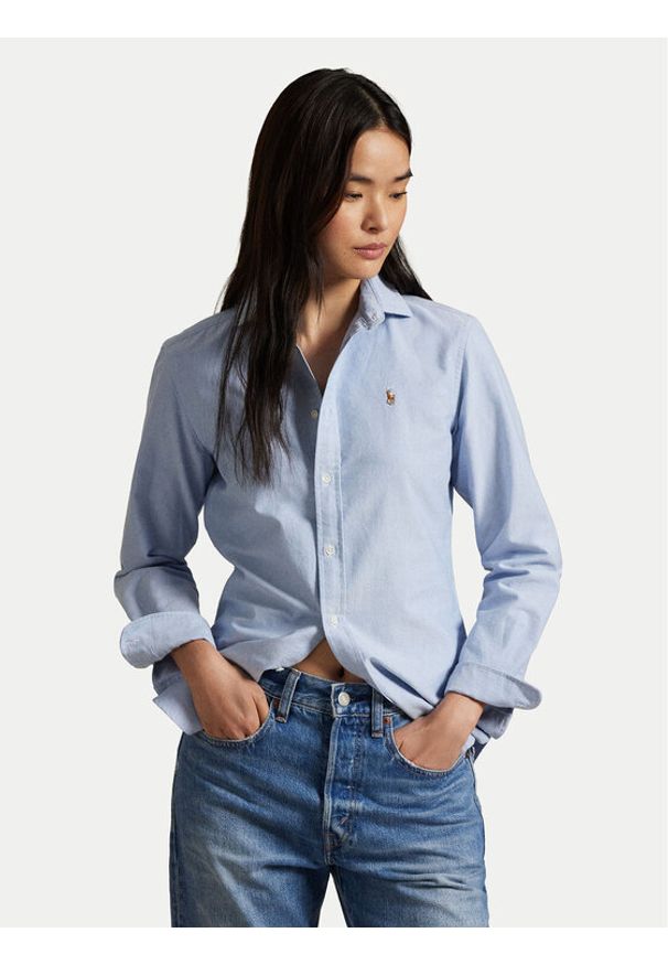 Polo Ralph Lauren Koszula 211891377001 Niebieski Regular Fit. Typ kołnierza: polo. Kolor: niebieski. Materiał: bawełna