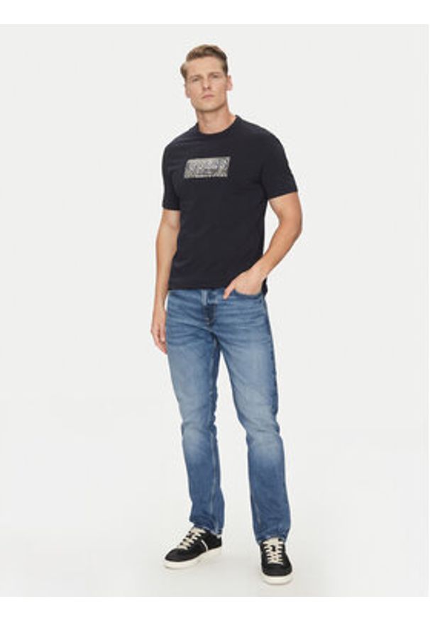 Guess T-Shirt M5GI19 J1314 Granatowy Regular Fit. Kolor: niebieski. Materiał: bawełna