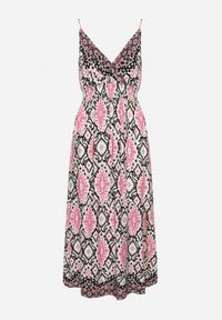 Born2be - Czarna Taliowana Sukienka z Wiskozy na Regulowanych Ramiączkach z Gumką w Pasie Zenadea. Okazja: na co dzień. Kolor: czarny. Materiał: wiskoza. Długość rękawa: na ramiączkach. Sezon: lato. Styl: wizytowy, casual #6