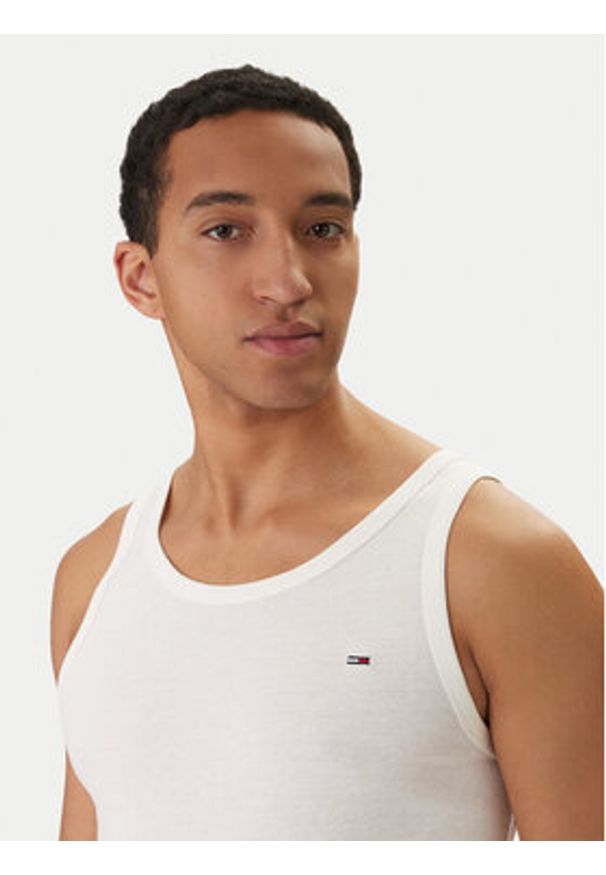 Tommy Jeans Komplet tank topów DM0DM20769 Biały Slim Fit. Kolor: biały. Materiał: bawełna