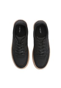 Born2be - Czarne Sneakersy na Grubej Podeszwie z Tłoczeniami Try to Forget. Okazja: na spacer, na co dzień. Kolor: czarny. Materiał: dzianina, jeans. Sport: turystyka piesza #7