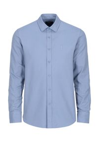 Ochnik - Koszula bawełniana męska. Kolor: niebieski. Materiał: bawełna