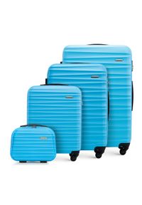 Wittchen - Komplet walizek z ABS-u z żebrowaniem niebieski. Kolor: niebieski. Materiał: guma. Styl: elegancki