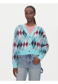 Tommy Jeans Kardigan DW0DW21180 Zielony Relaxed Fit. Kolor: zielony. Materiał: syntetyk