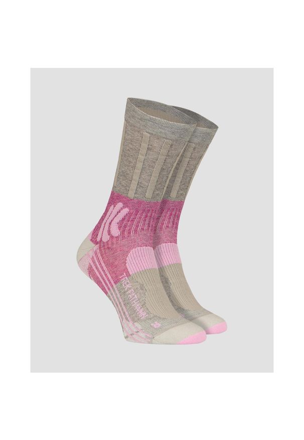 Skarpety trekkingowe damskie X-Socks Trek Path 4.0. Kolor: szary, wielokolorowy, fioletowy. Sport: outdoor