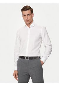 Calvin Klein Koszula K10K113164 Biały Slim Fit. Kolor: biały. Materiał: bawełna #1