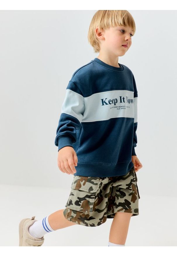 Sinsay - Szorty cargo ze wzorem moro - wielobarwny. Wzór: moro