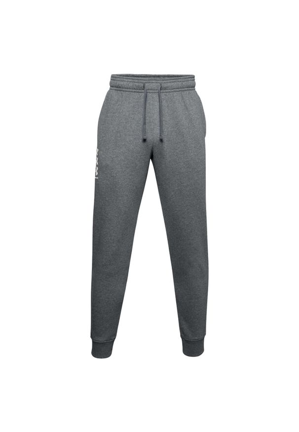 Under Armour - Męskie Spodnie Do Biegania Rival Fleece Logo. Kolor: szary