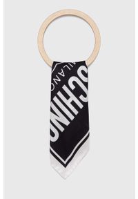 MOSCHINO - Moschino poszetka jedwabna x Smiley kolor czarny. Kolor: czarny. Materiał: jedwab #2