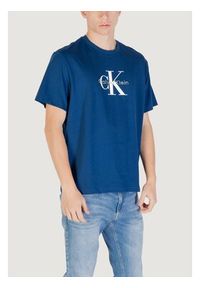 Calvin Klein Jeans T-Shirt Hero Monologo LV04RB862G Błękitny Regular Fit. Kolor: niebieski. Materiał: bawełna #3
