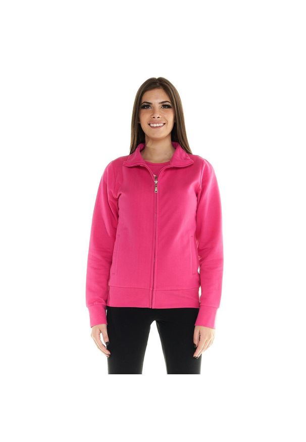 LEONE 1947 APPAREL - Damska bluza Leone Basic z zamkiem błyskawicznym na całej długości. Kolor: różowy. Materiał: tkanina. Sport: fitness