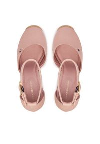 TOMMY HILFIGER - Tommy Hilfiger Espadryle Flag High Wedge Espad Closed Toe FW0FW09225 Różowy. Kolor: różowy. Materiał: materiał #6