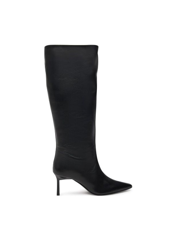 Calvin Klein Kozaki Heel Knee Boot 70 Lth HW0HW02162 Czarny. Kolor: czarny. Materiał: skóra