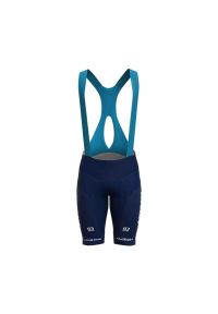BIEMME - Spodenki rowerowe męskie Biemme Astana na szelkach. Kolor: niebieski. Sport: kolarstwo