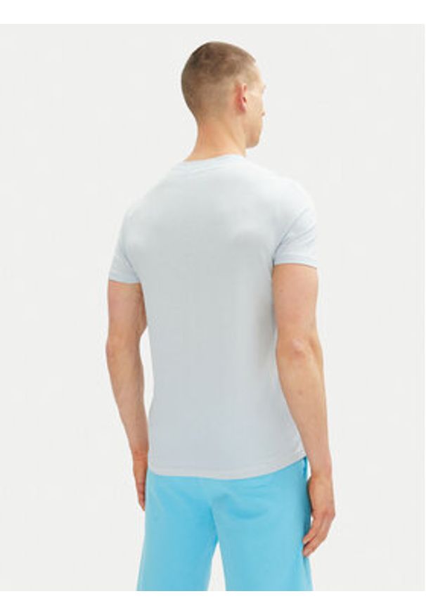 Karl Lagerfeld - KARL LAGERFELD T-Shirt 755073 552251 Błękitny Regular Fit. Typ kołnierza: dekolt w karo. Kolor: niebieski. Materiał: bawełna