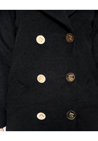 CRISTINAEFFE MILANO - Dwurzędowy czarny płaszcz. Kolor: czarny. Materiał: jeans. Styl: klasyczny #5