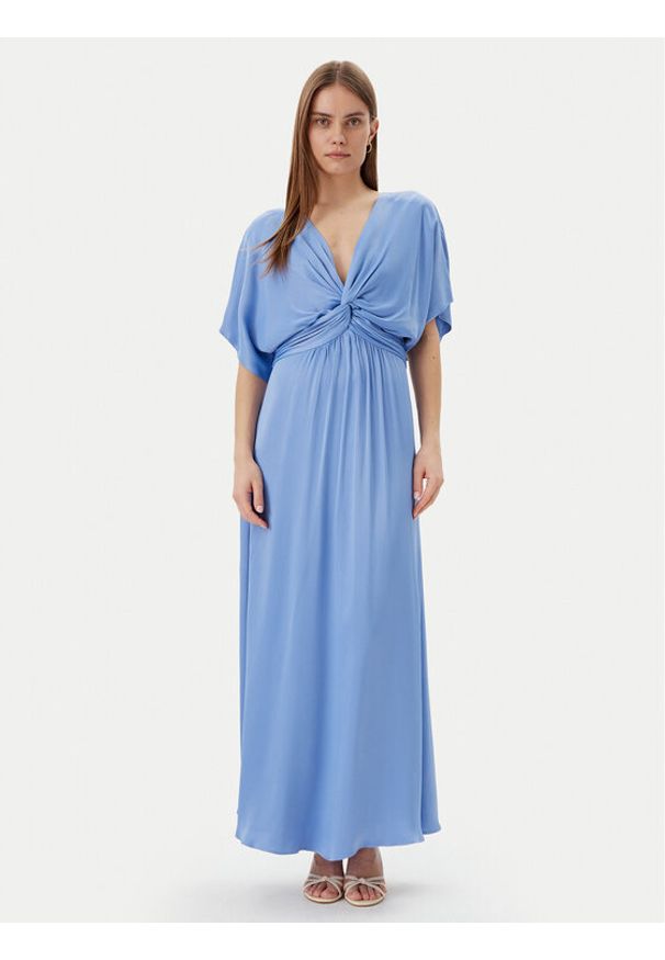 LOLA CASADEMUNT Sukienka wieczorowa MS2516012 Błękitny Regular Fit. Kolor: niebieski. Materiał: wiskoza. Styl: wizytowy