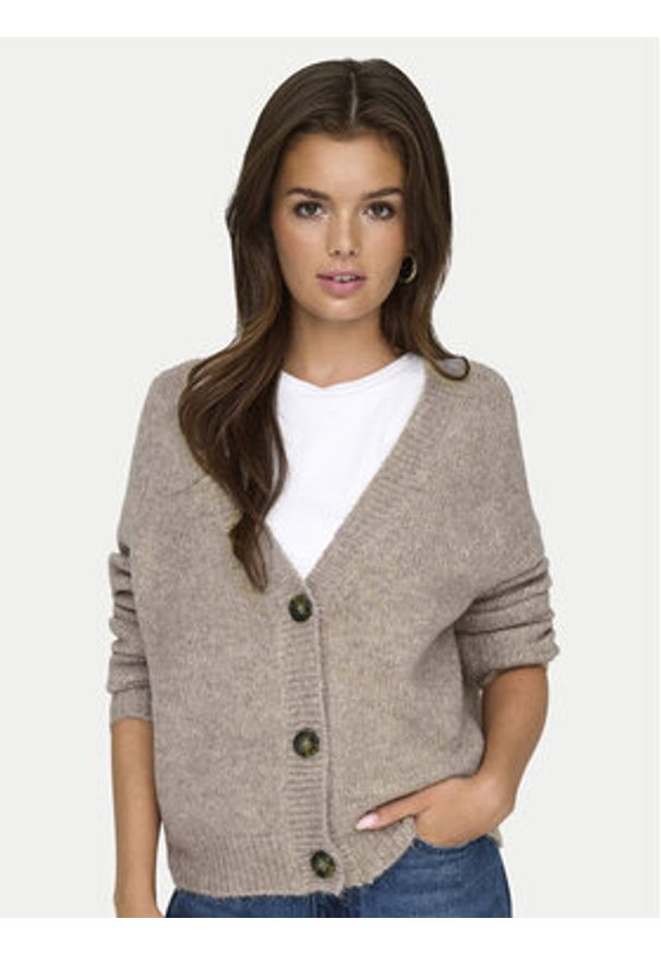only - ONLY Kardigan Zoey 15332549 Beżowy Regular Fit. Kolor: beżowy. Materiał: syntetyk