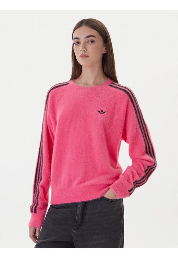 Adidas - adidas Bluza adicolor Holiday JX7811 Różowy Loose Fit. Kolor: różowy. Materiał: syntetyk