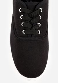 Renee - Czarne Klasyczne Sznurowane Tenisówki na Płaskiej Podeszwie Efona. Okazja: na co dzień. Kolor: czarny. Obcas: na płaskiej podeszwie. Styl: klasyczny #4