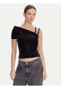 Versace Jeans Couture Top 79HAM616 J0237 Czarny Slim Fit. Kolor: czarny. Materiał: syntetyk