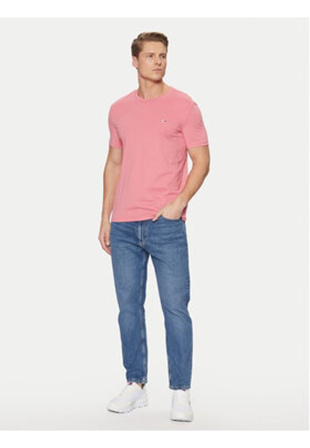 Tommy Jeans T-Shirt Jaspe DM0DM20363 Różowy Slim Fit. Kolor: różowy. Materiał: bawełna, syntetyk