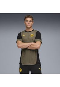 Puma - Męska koszulka treningowa Borussia Dortmund PUMA Loden Green Black. Kolor: czarny, zielony, wielokolorowy. Sport: piłka nożna