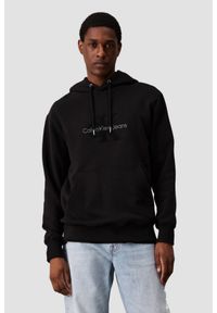 Calvin Klein - CALVIN KLEIN Czarna męska bluza z haftowanym logo, Rozmiar XXL. Kolor: czarny. Materiał: bawełna. Wzór: haft